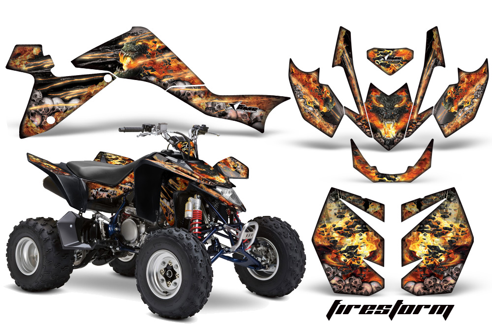 Suzuki LTZ400 09 Graphics Kit Firestorm Black